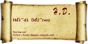 Hódi Dénes névjegykártya
