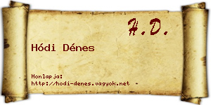 Hódi Dénes névjegykártya